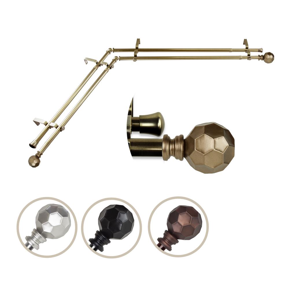 Emoh 13 16 Dia Adjustable Corner Window Double Curtain Rod 48 To