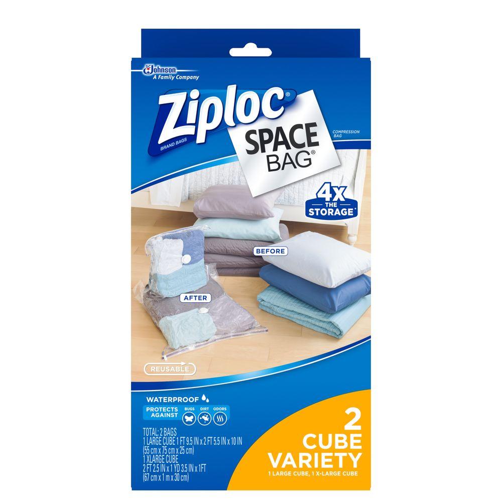 Ziploc Space bags 1 Large, 1 XL Cube Combo Bags (2-Pack ... Ziploc Space bags 1 Large, 1 XL Cube Combo Bags (2-Pack ...