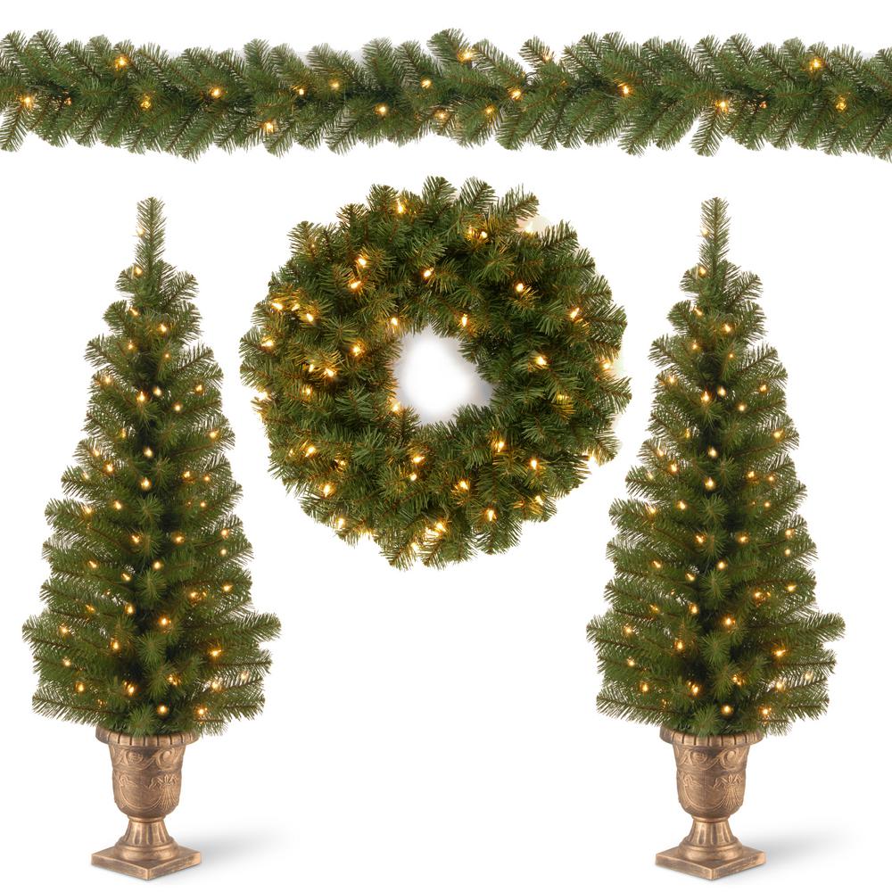 national tree company two 4 ft entrance trees in blackgold pot with 50 - Black And Gold Christmas Tree national tree company two 4 ft entrance trees in blackgold pot with 50 - Black And Gold Christmas Tree