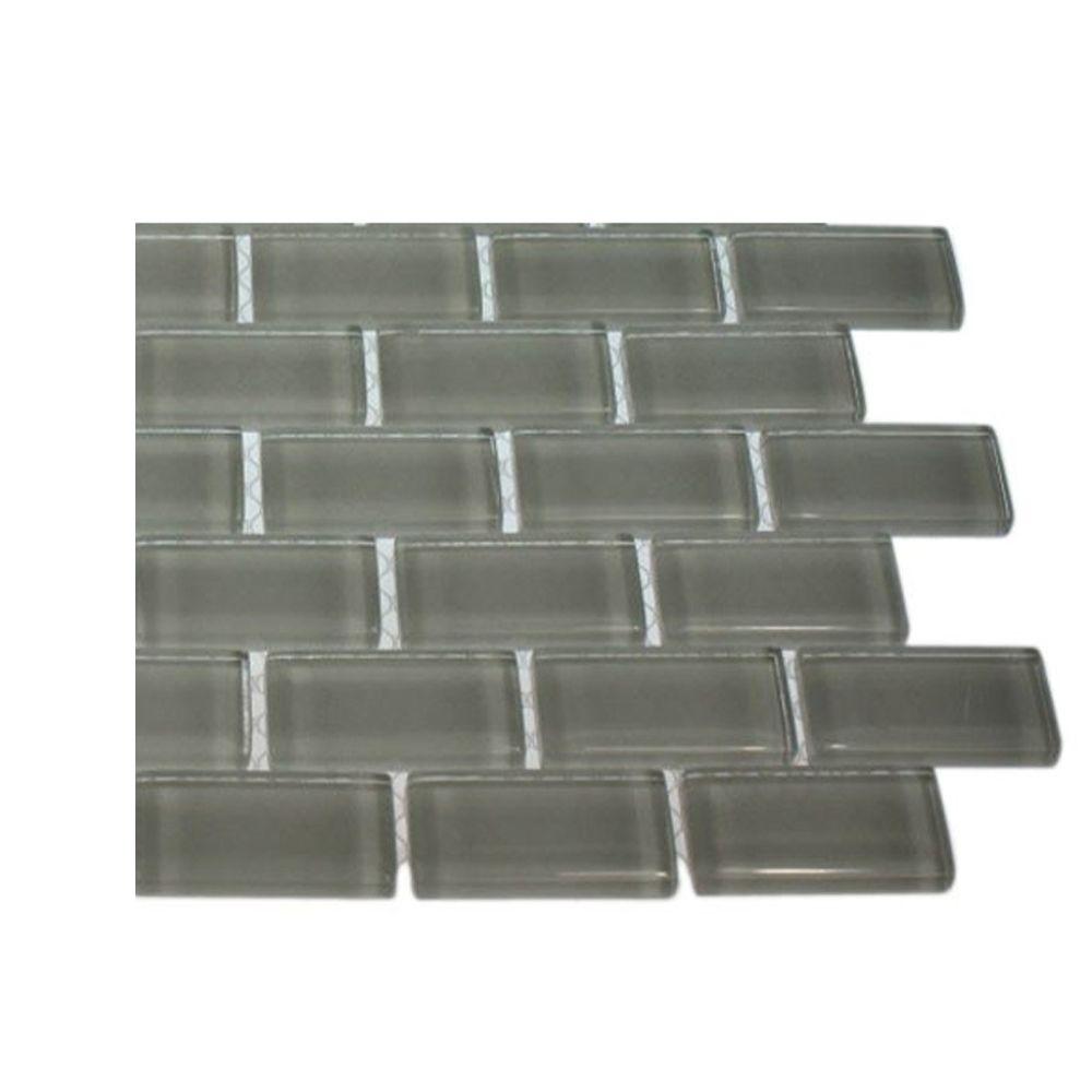 Splashback Tile Gemini Jupiter Polished Glass Mosaic Wall Tile 3 in. x 6 in. Tile SampleR2A9