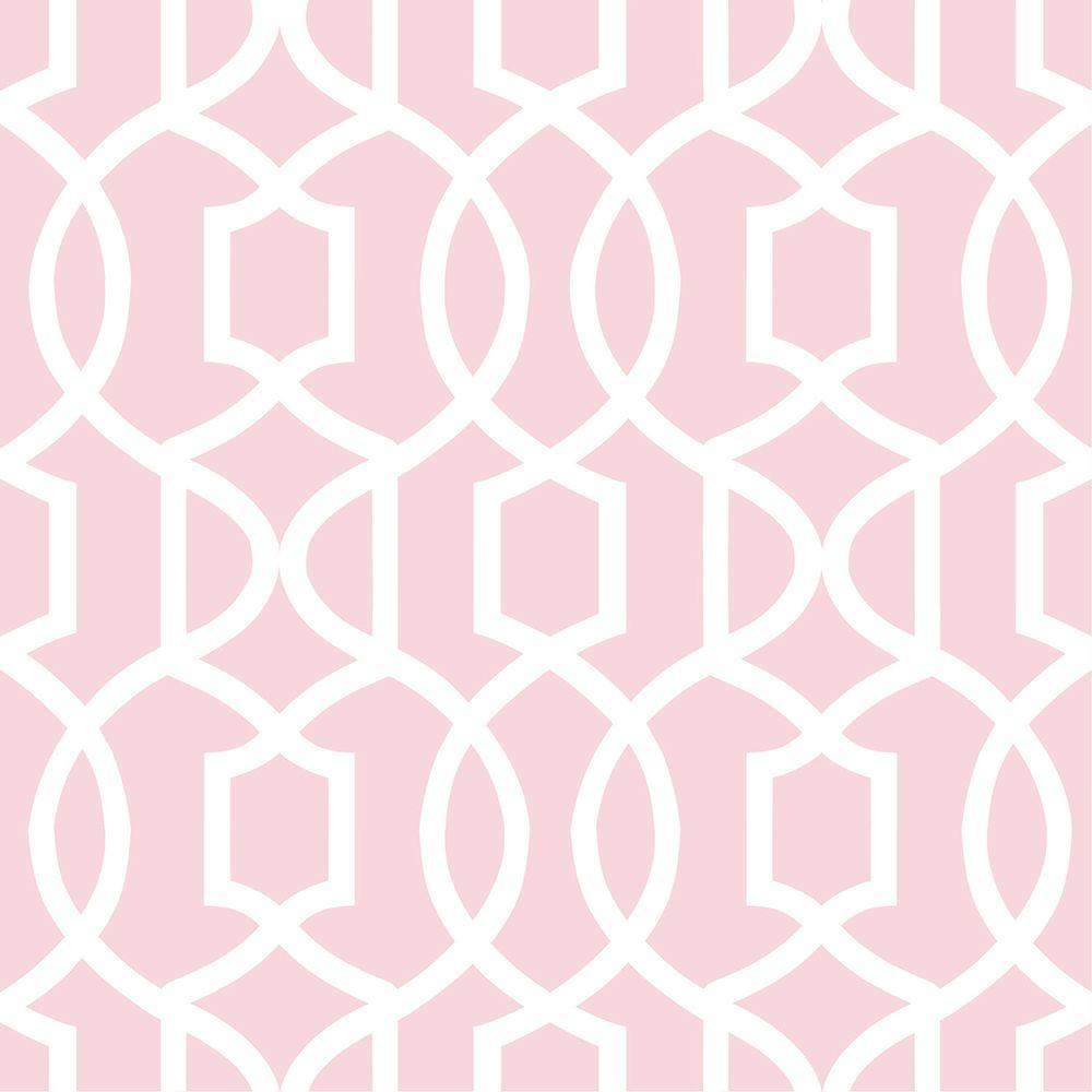 NuWallpaper Pink Grand Trellis Peel and Stick Wallpaper-NU1420 - The