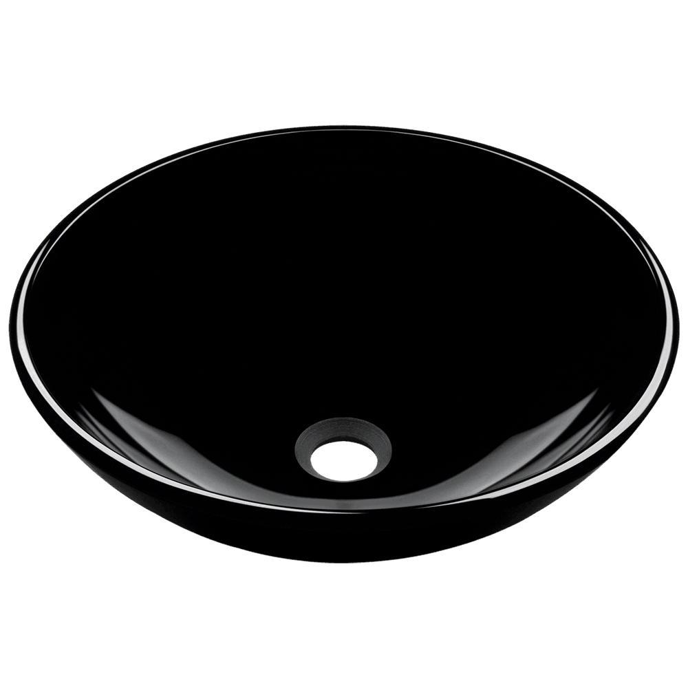 MR Direct Glass Vessel Sink in Black-601-Black - The Home Depot