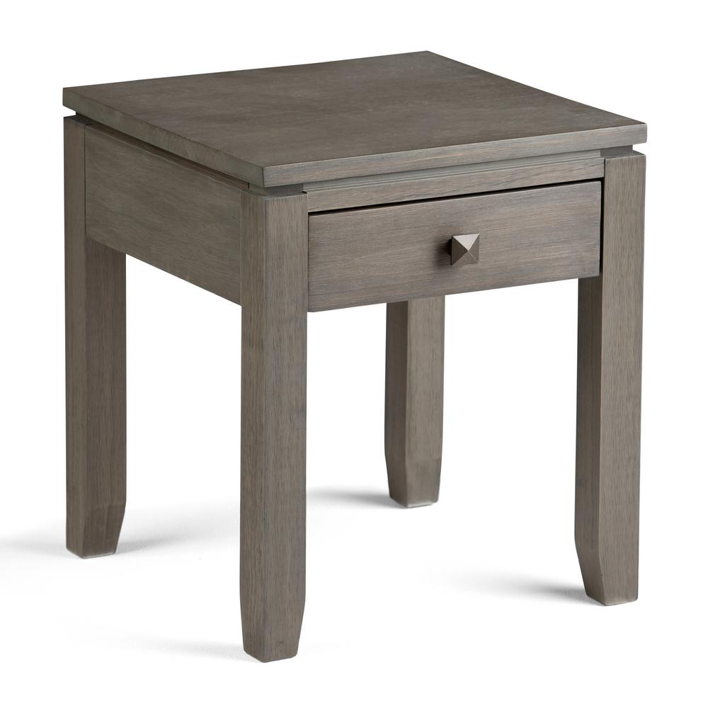 Simpli Home Cosmopolitan Farmhouse Grey Storage End TableINTAXCCOS