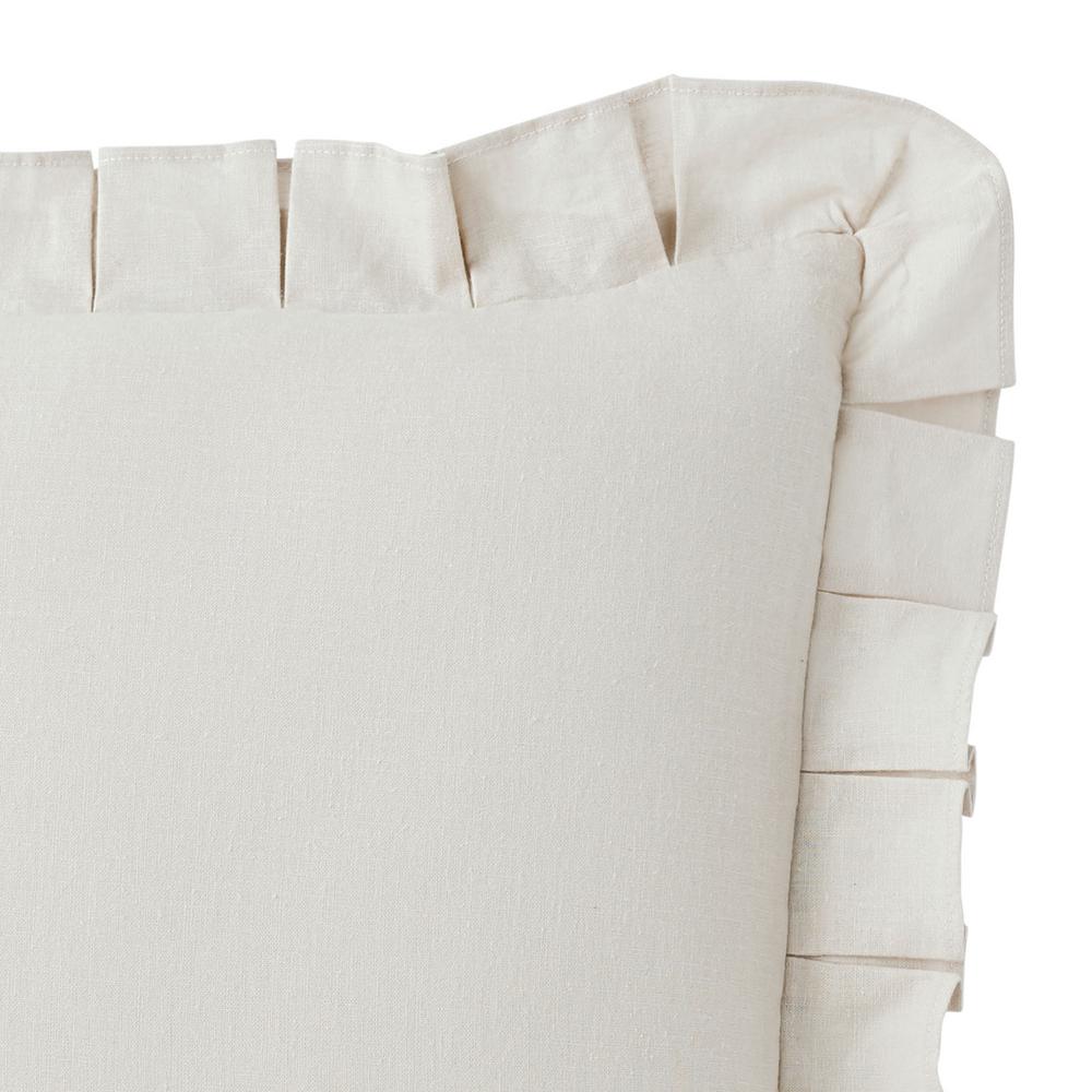 The Company Store Linen Cotton Solid Snow Ruffled 18 In X 18 In