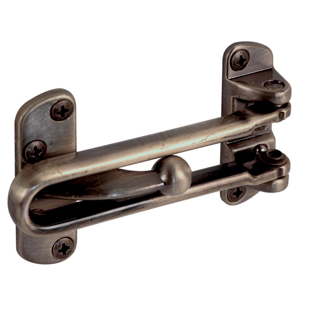 Prime Line Antique Brass Swing Bar Door Guard U 9899 The Home Depot
