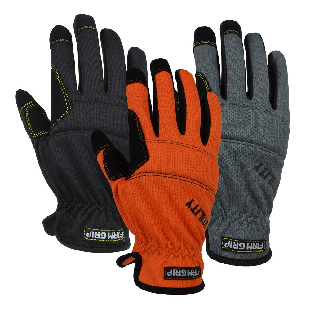 work gloves mechanic orange large 5pk Anti-Vibration Chainsaw made w// Kevlar
