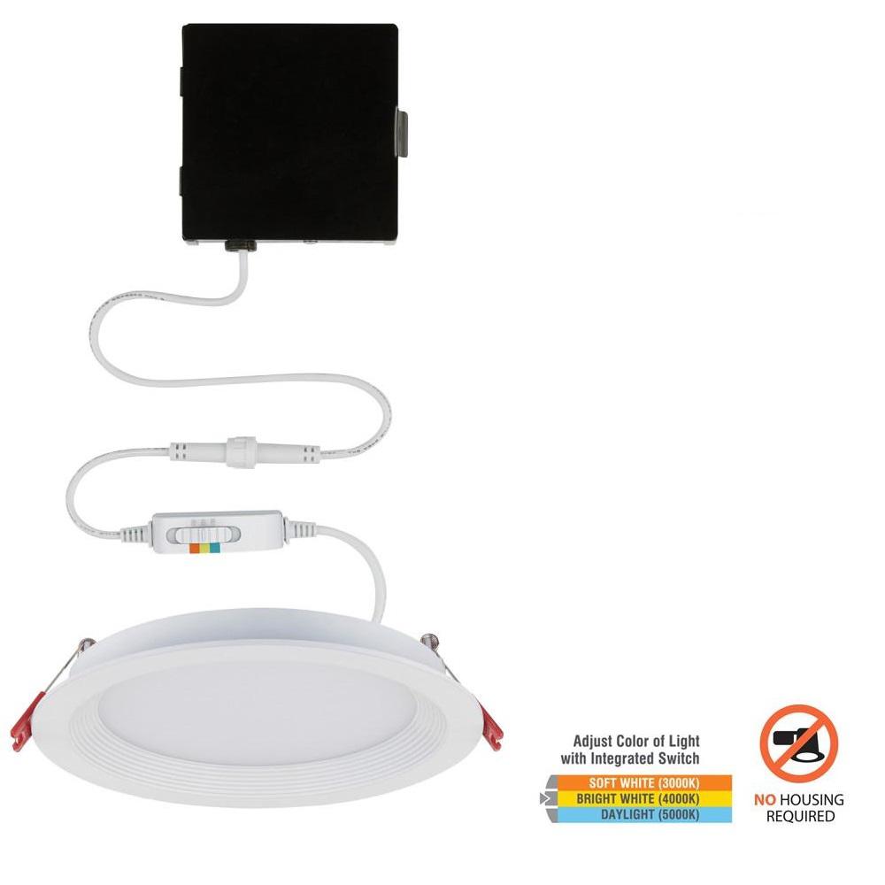 Commercial Electric Slim Baffle 6 in. Color Selectable Canless LED Recessed Kit91302 The Home
