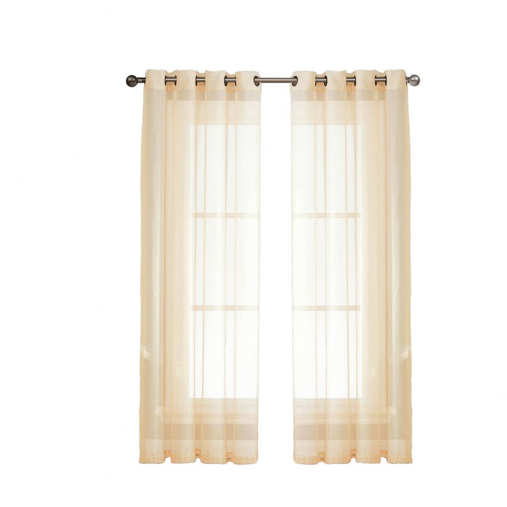 Window Elements Sheer Diamond Sheer Voile Beige Grommet Extra Wide
