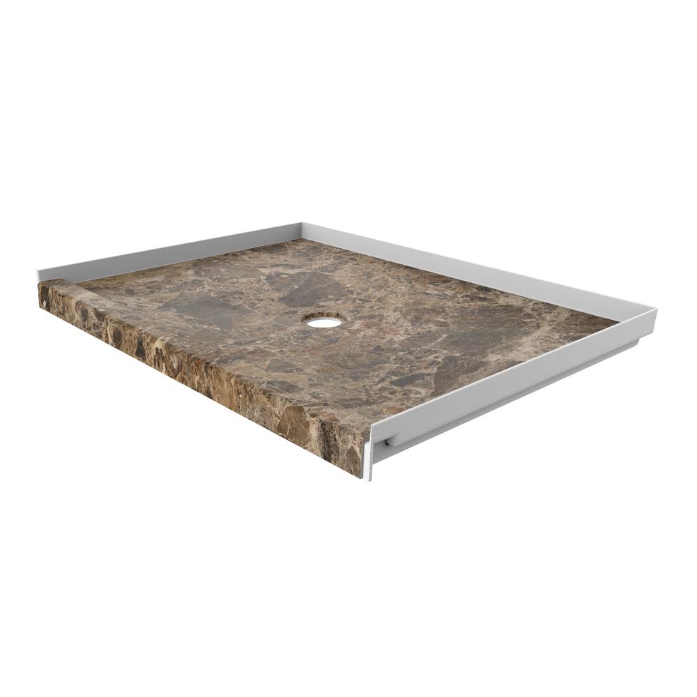 FlexStone 34 in. x 48 in. Single Threshold Shower Base with Center