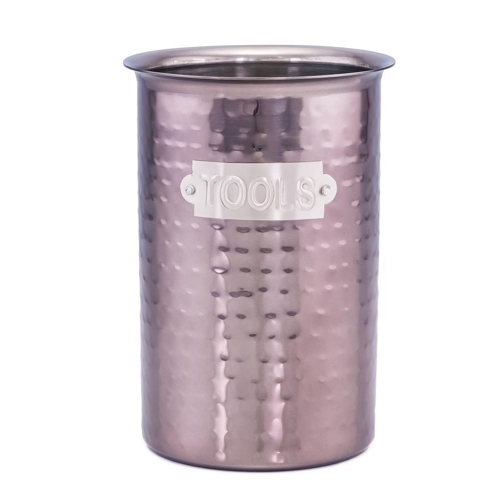 Old Dutch 6 in. H Black Pearl Hammered Tool Caddy (Tools Not Included), Black Pearl