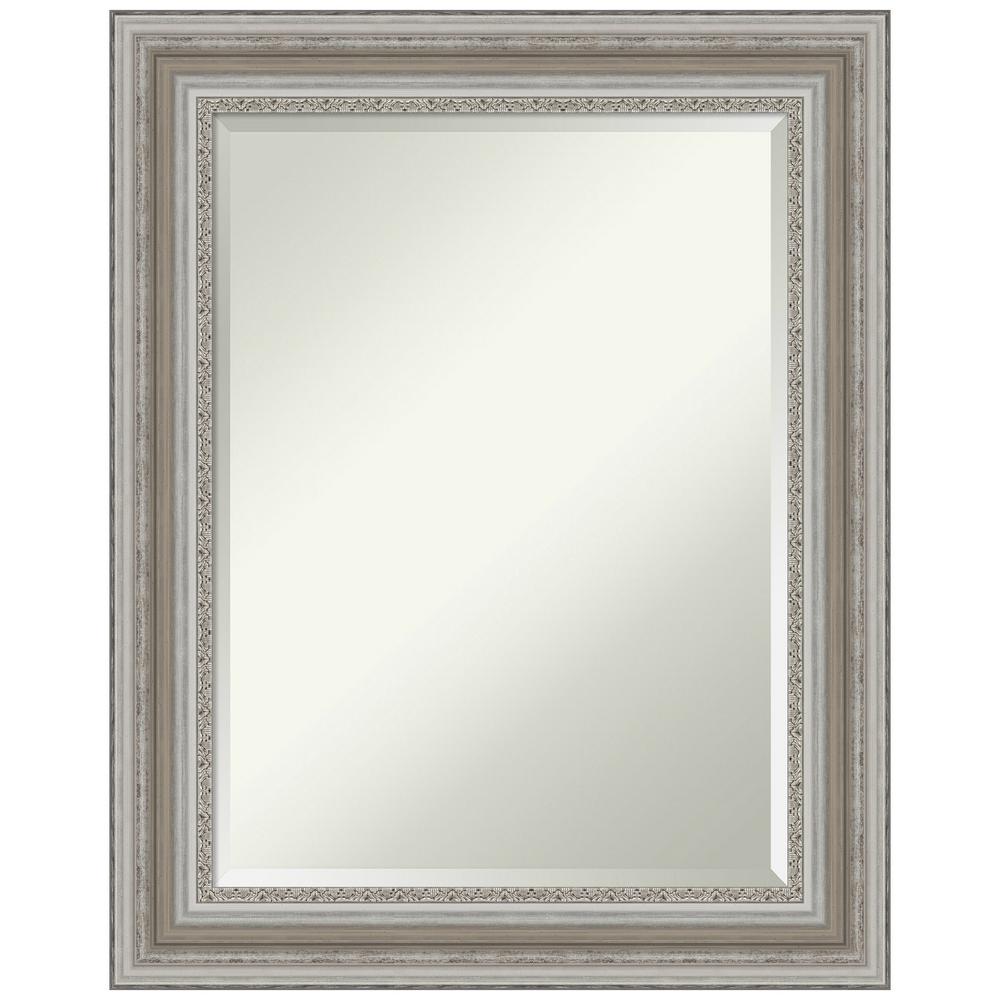 Amanti Art Parlor Silver 23.5 in. x 29.5 in. Bathroom Vanity Mirror DSW4593087 The Home Depot