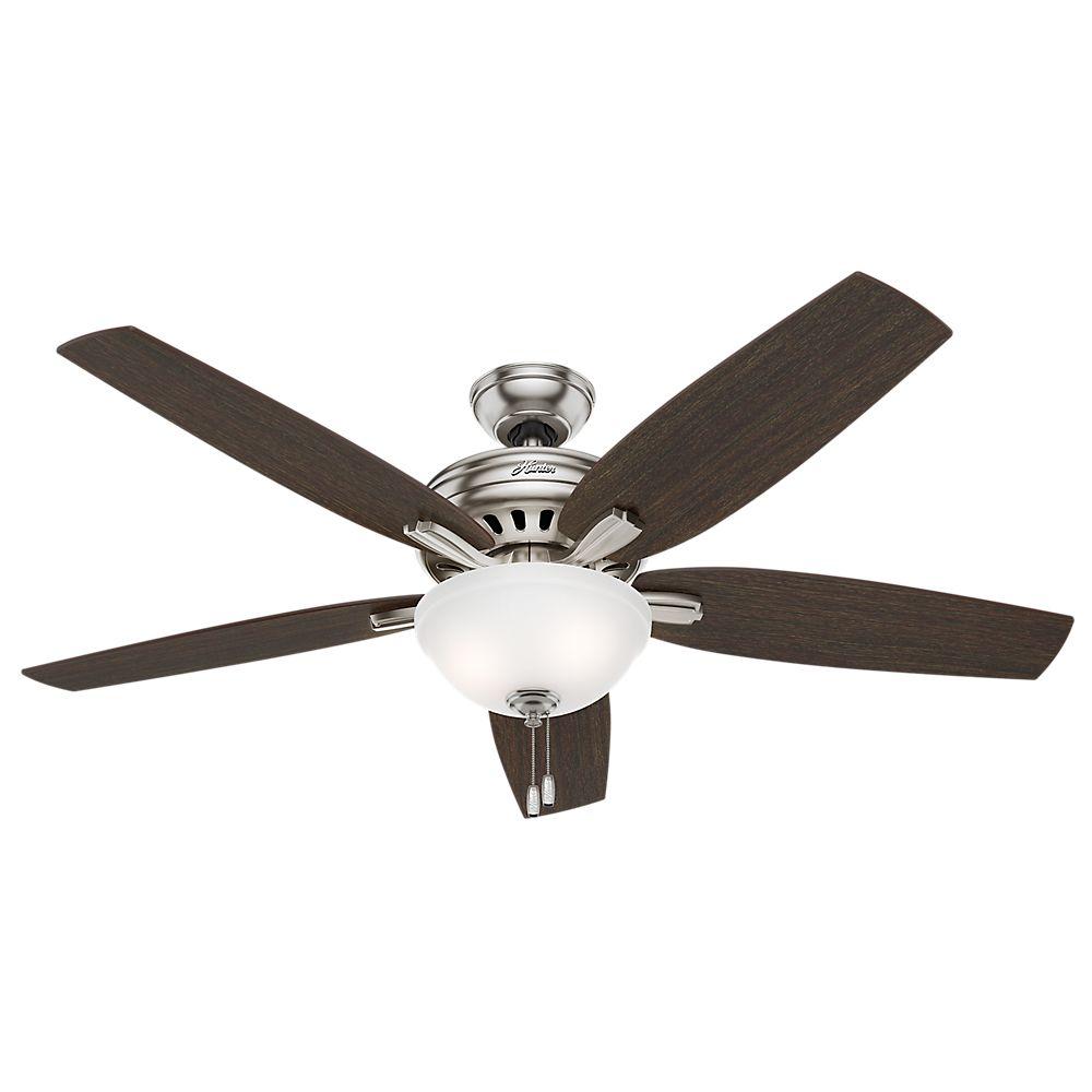 Hunter Newsome 56 In Indoor Brushed Nickel Bowl Light Kit Ceiling Hunter Newsome 56 In Indoor Brushed Nickel Bowl Light Kit Ceiling Fan