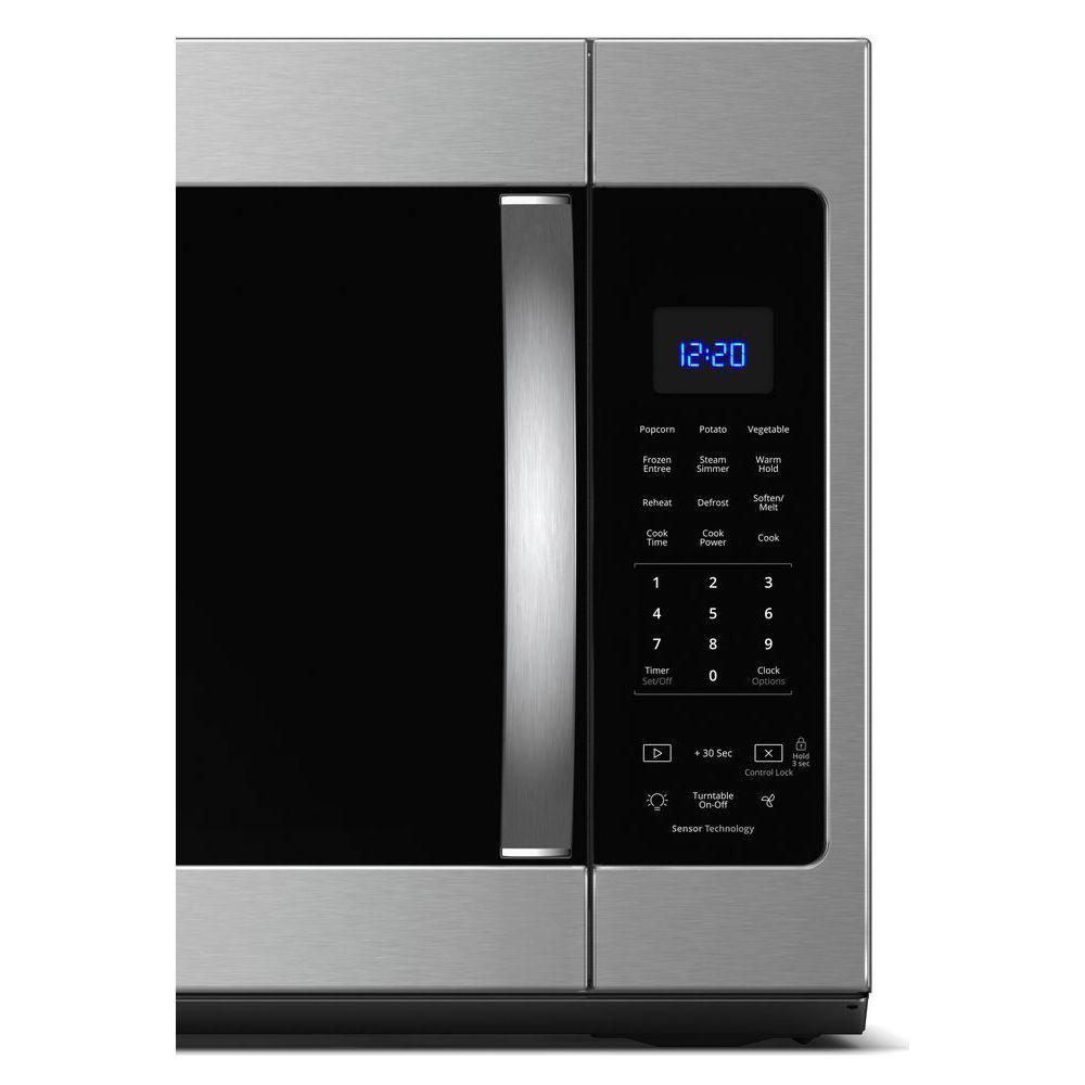 Whirlpool 1 9 Cu Ft Over The Range Microwave In Fingerprint 13 Whirlpool