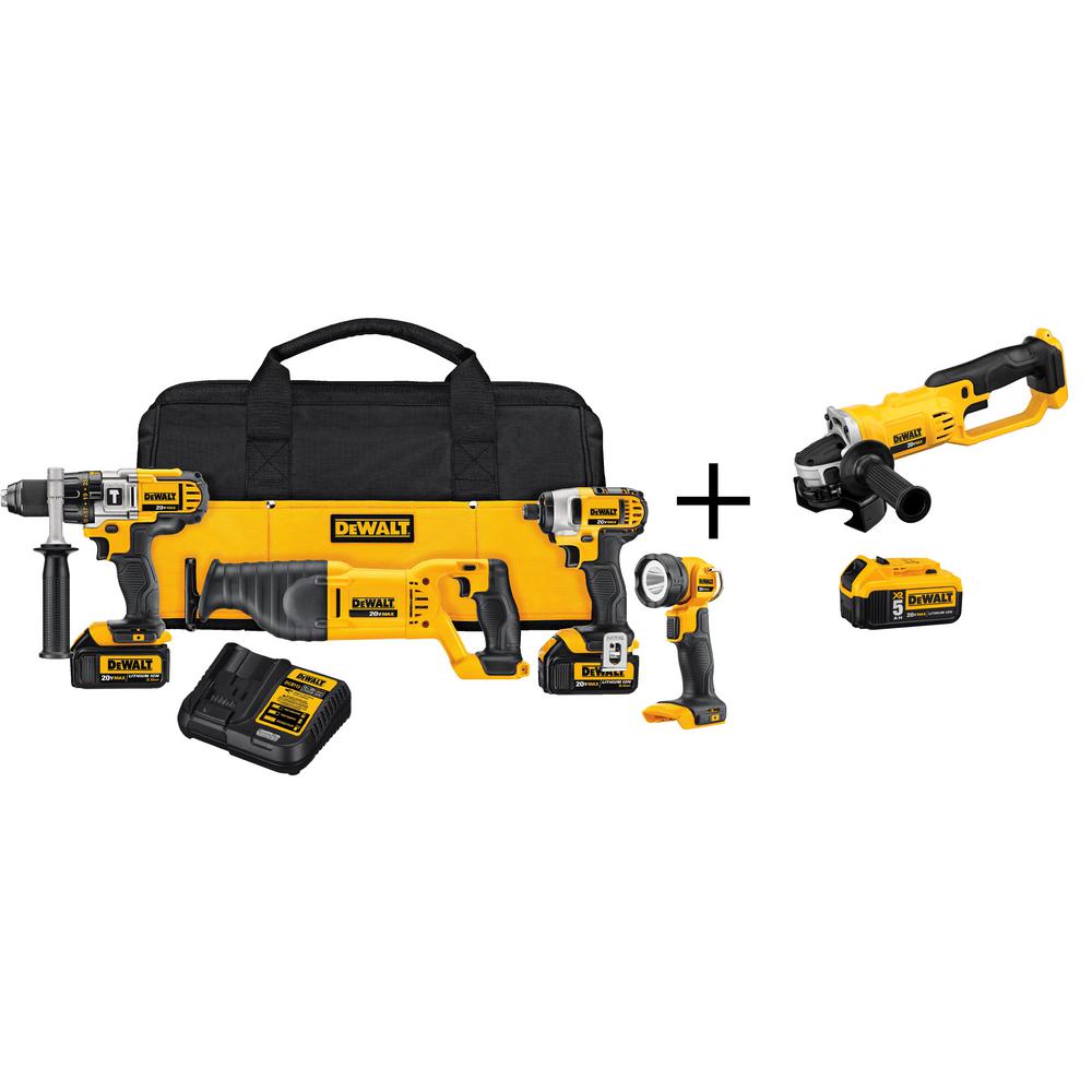 DEWALT 20Volt MAX LithiumIon Cordless Combo Kit (4Tool) with Bonus