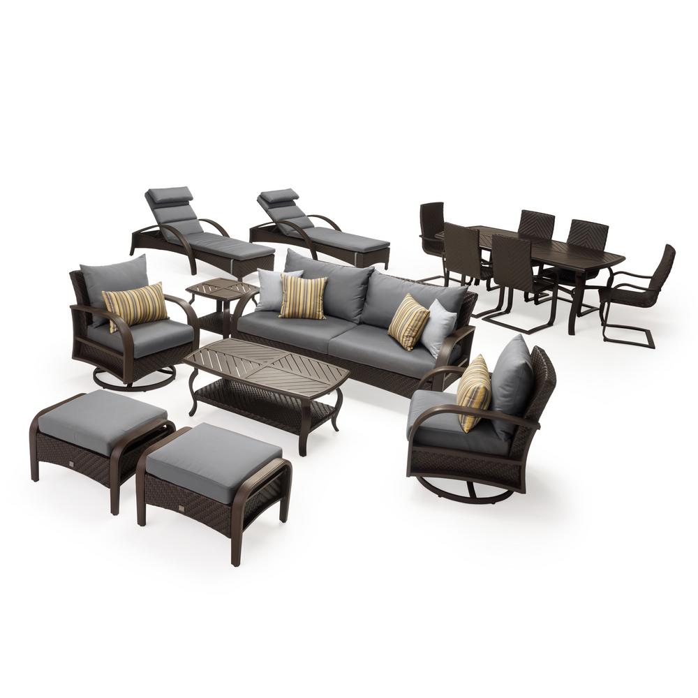 Rst Brands Barcelo Estate 16 Piece Wicker Patio Conversation Set With Sunbrella Charcoal Grey Cushions - Patio Conversation Sets Under 1000 Rst Brands Barcelo Estate 16 Piece Wicker Patio Conversation Set With Sunbrella Charcoal Grey Cushions - Patio Conversation Sets Under 1000