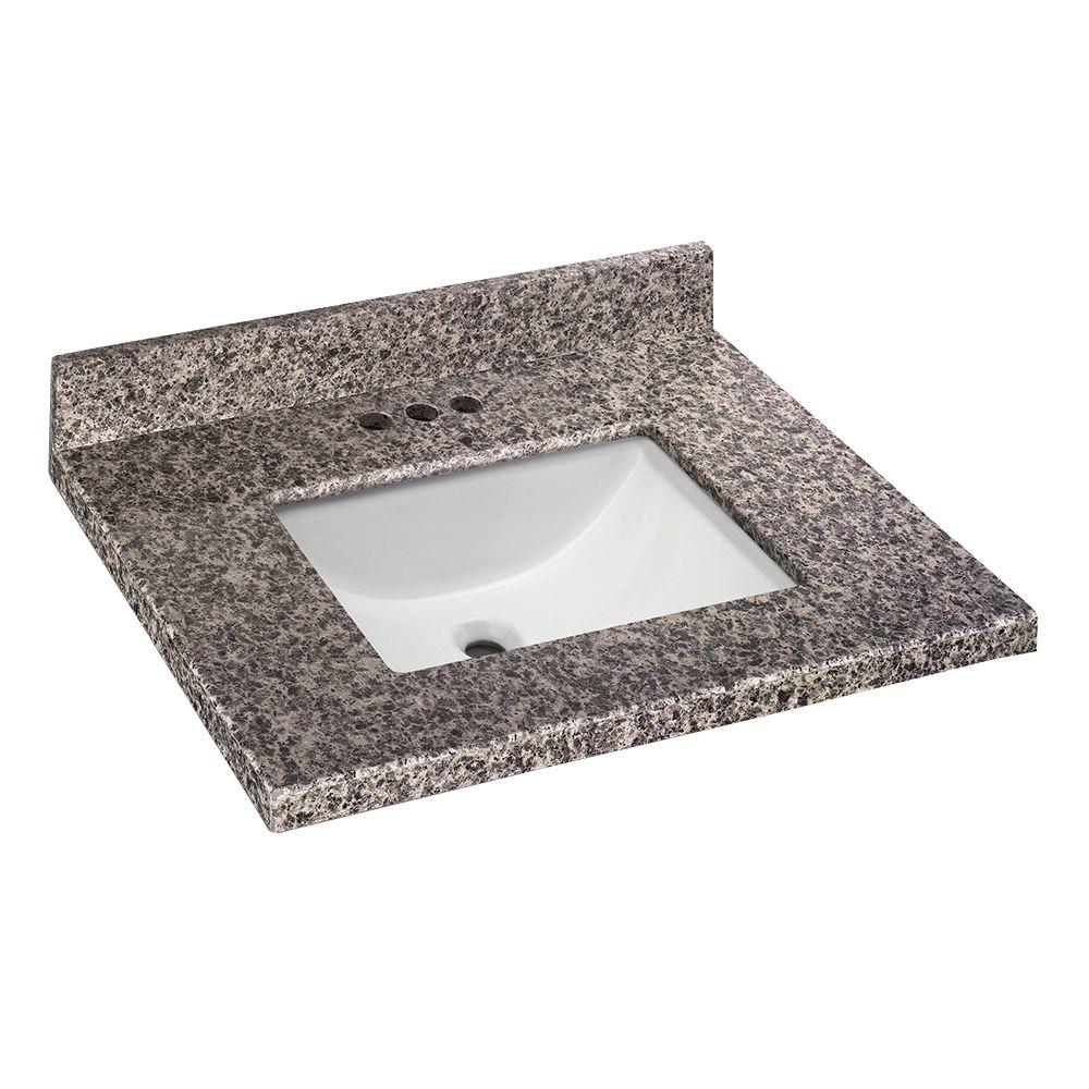 Home Decorators Collection 25 In W X 19 In D Granite Vanity Top In Sircolo With White Single Trough Sink