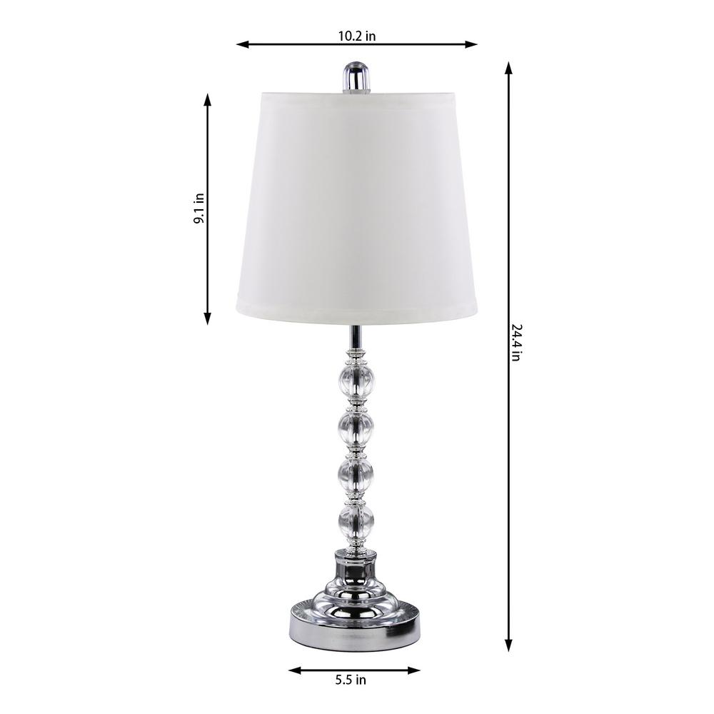Maypex 63 In Chrome Indoor Acrylic Ball Lamp With White Fabric Shade Set Of 3 300171 The Home Depot Chrome Indoor Acrylic Ball Lamp, Acrylic Ball Lamp Shade