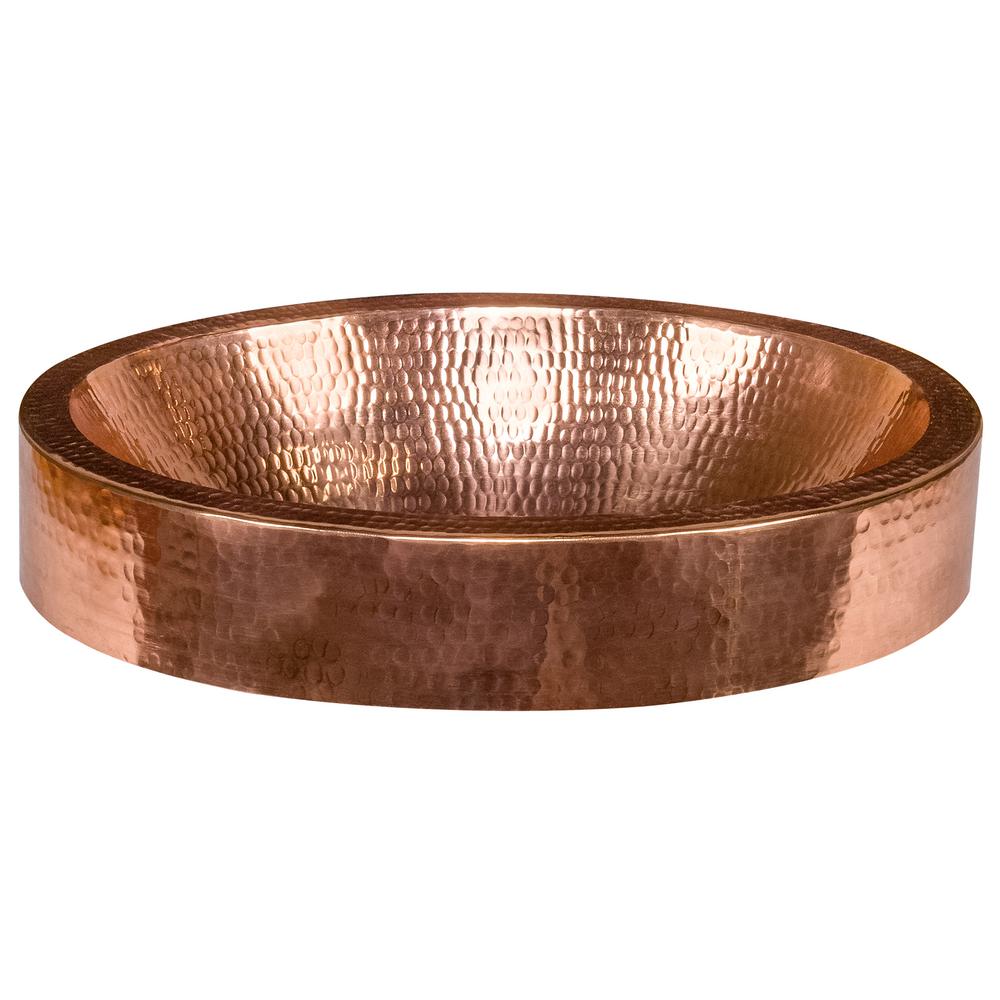 Premier Copper  Products Oval Skirted Hammered Copper  17 in 