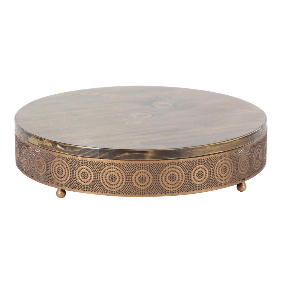 Litton Lane Metallic Copper Round Decorative Trays With Circular