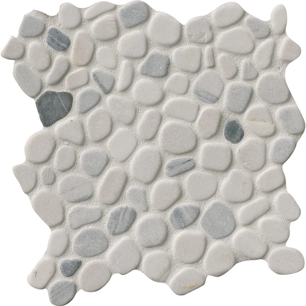 Msi Black White Pebbles 11 42 In X 10mm Marble Mesh Msi Black White Pebbles 11 42 In X 10mm Marble Mesh