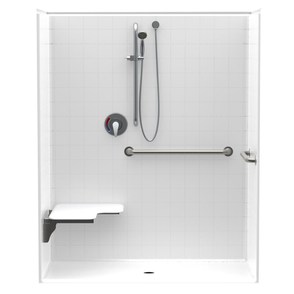 Aquatic Accessible Smooth Tile AcrylX 60 in. x 30 in. x 74.3 in. 1