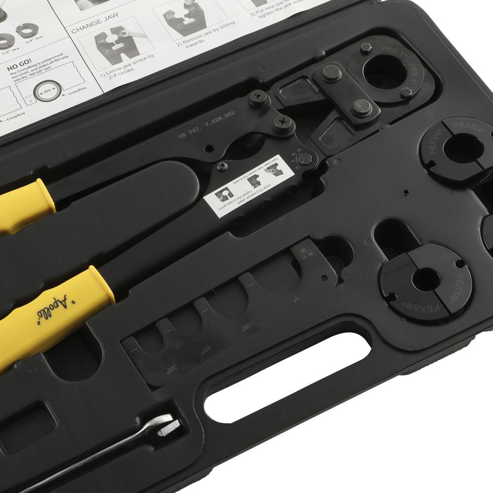 Business Industrial Apollo Pex Crimp Tool Kit 100 Lb Crimping Force Lightweight Multi Head Light Equipment Tools