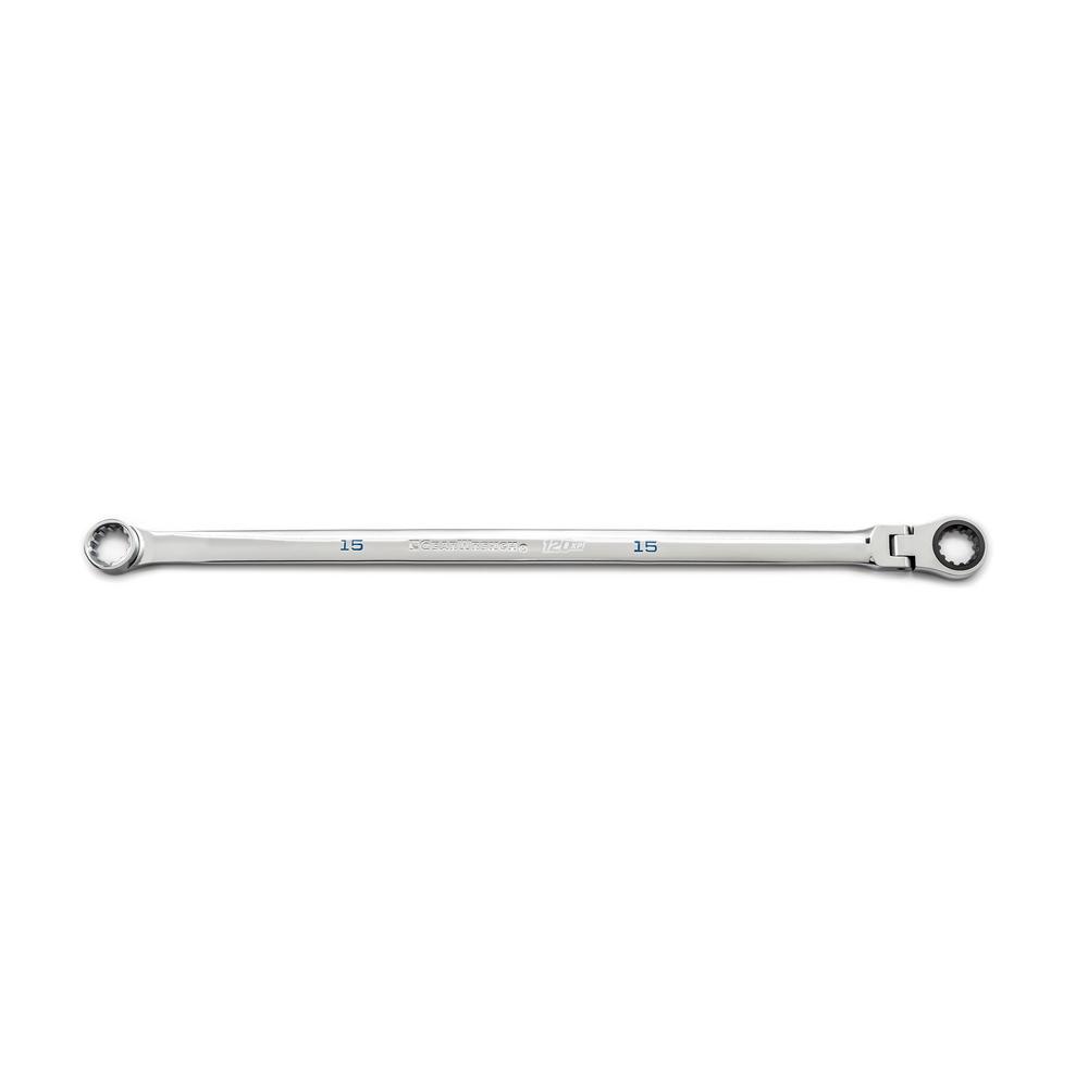 GEARWRENCH 86115 15mm 120XP Universal Spline XL GearBox Flex Head Ratcheting Wrench