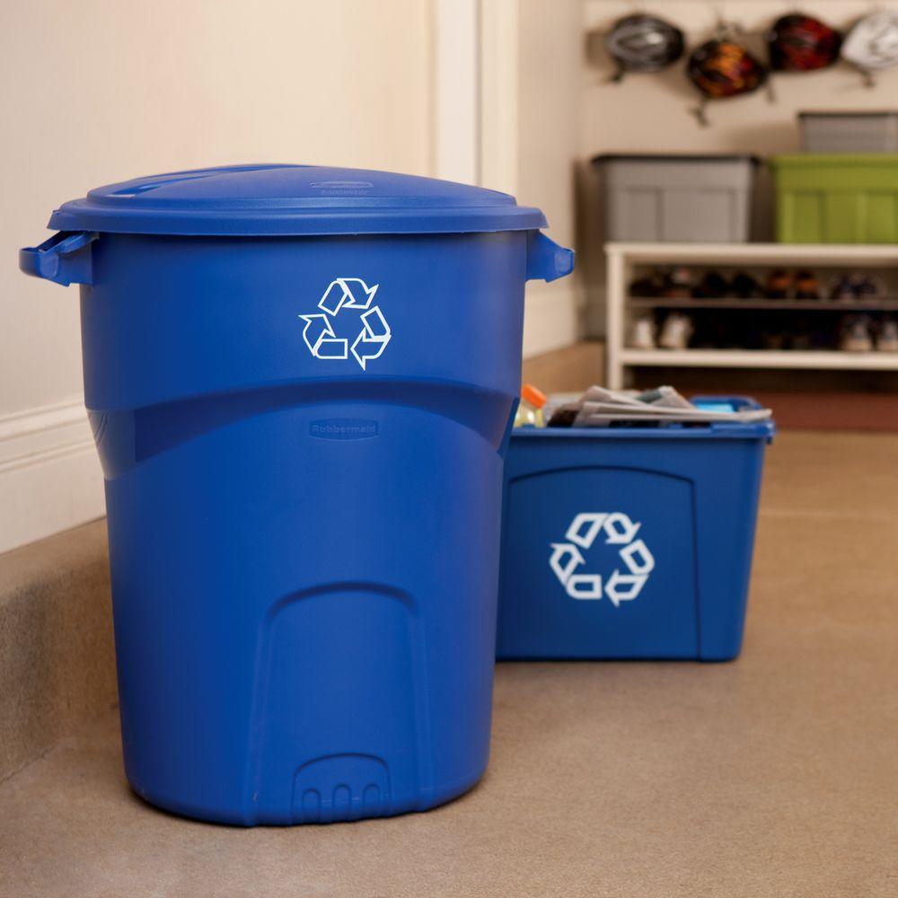 Rubbermaid Roughneck 32 Gal Outdoor Recycling Bin1792641 The Home Depot