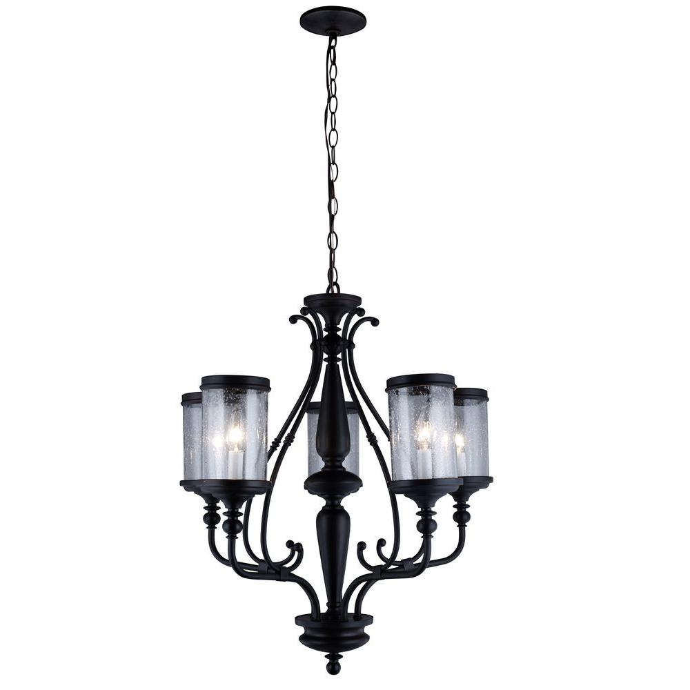 World Imports Estella Collection 5 Light Oil Rubbed Bronze World Imports Estella Collection 5 Light Oil Rubbed Bronze Chandelier With Clear Seeded Glass