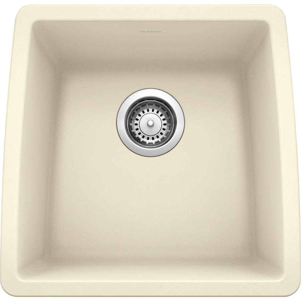 Blanco PERFORMA Undermount Granite Composite 17 5 In Single Bowl Bar   Biscuit Blanco Undermount Kitchen Sinks 440080 64 1000 