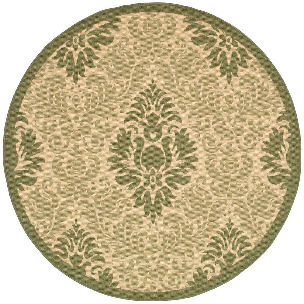 Safavieh Courtyard Natural/Olive 7 ft. x 7 ft. Indoor/Outdoor Round Area RugCY27141E017R