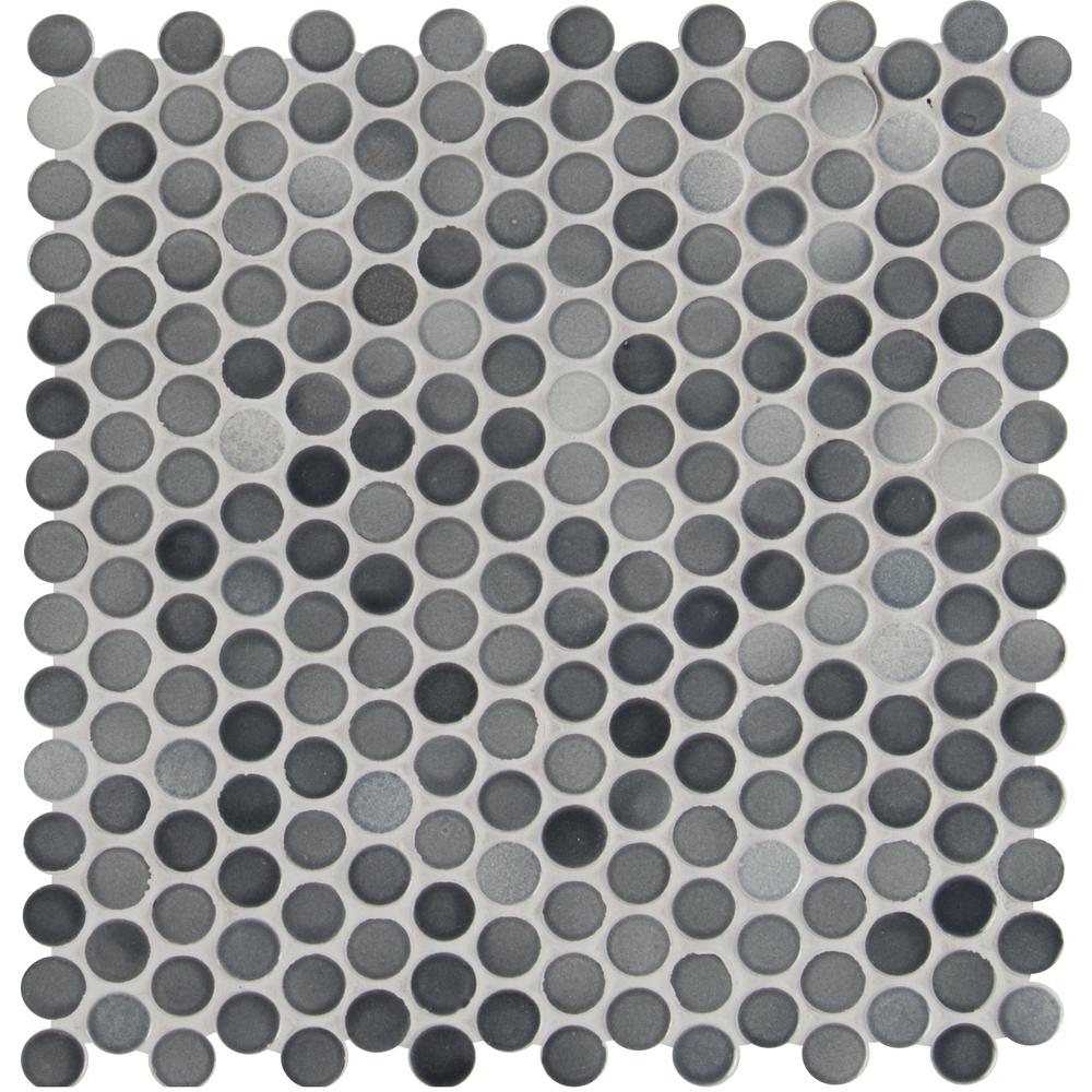 Msi Penny Round Grigio Mix 12 2 In X 11 3 In X 6 Mm Glazed