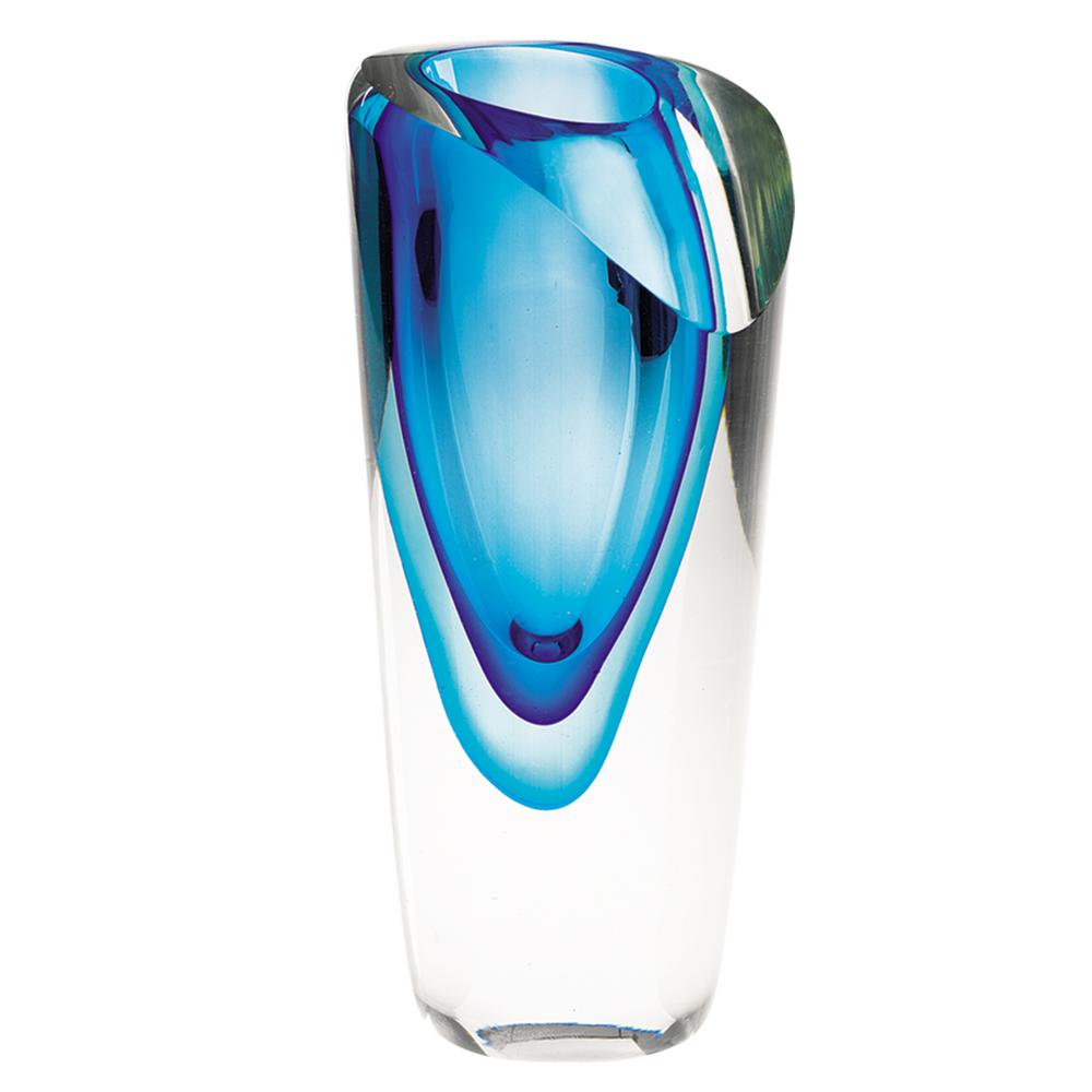 Badash Crystal Azure 8 5 In H Mouth Blown Thick Walled Decorative