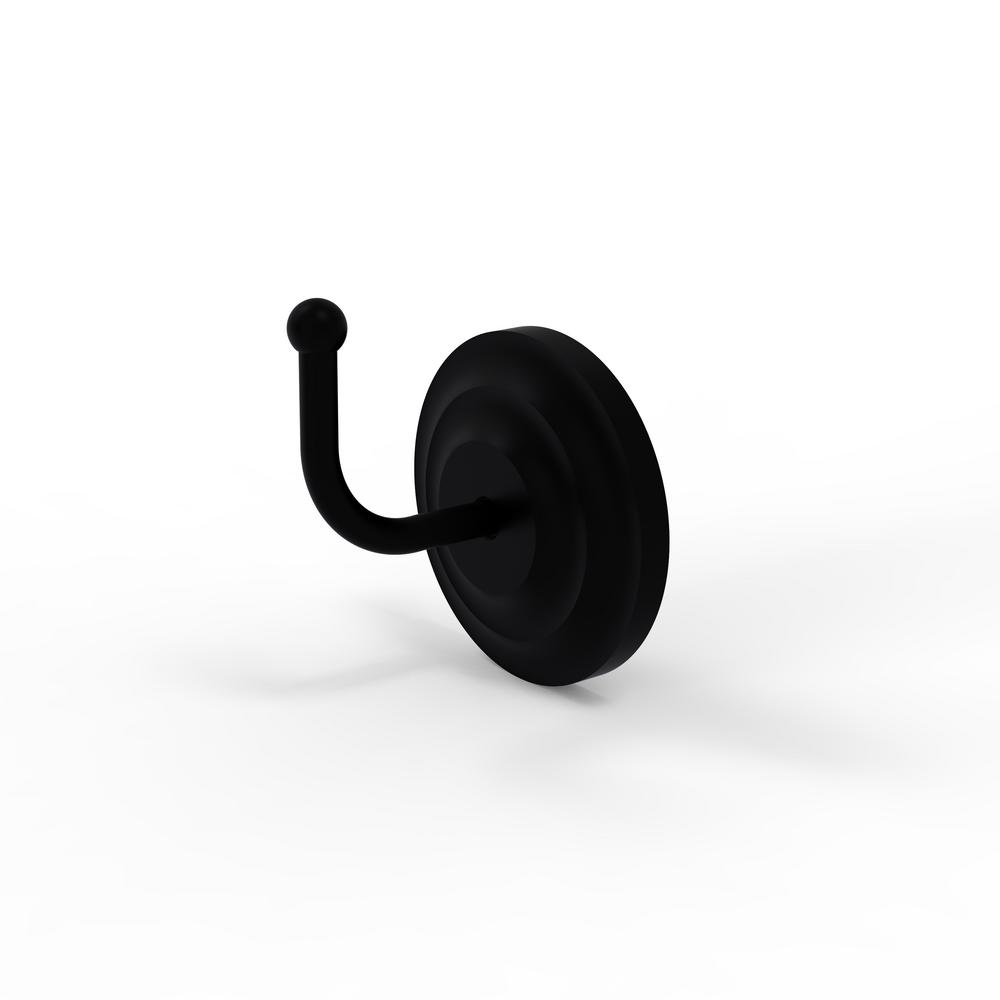 Allied Brass Que New Collection Screw-In Robe Hook in Matte Black by Allied Brass