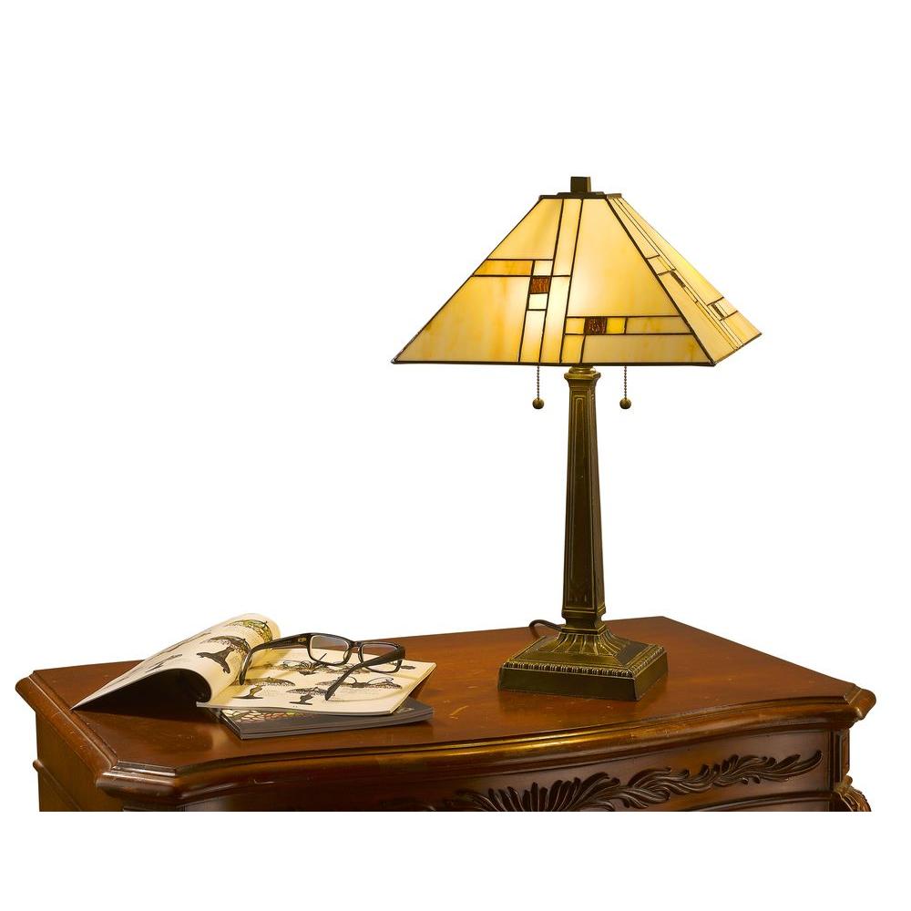 Serena D Italia 60 In Tiffany Mission Bronze Floor And Table Lamp Set