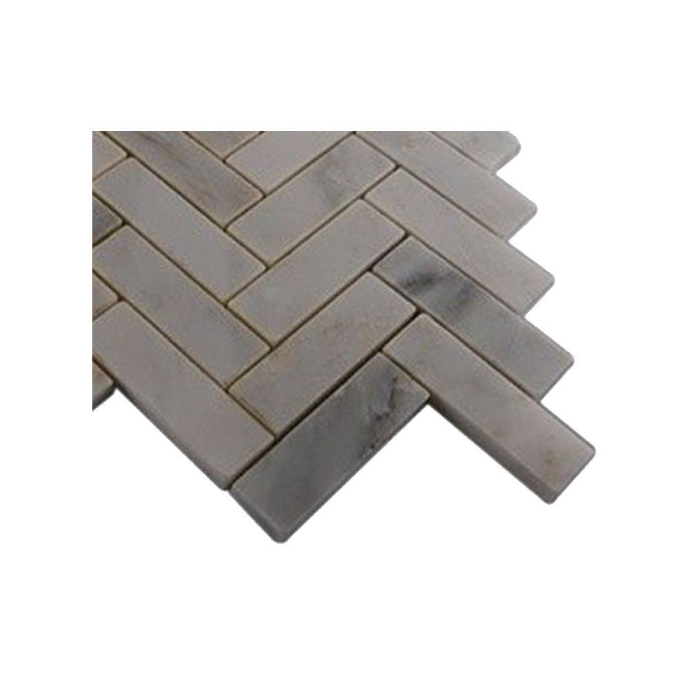 Ivy Hill Tile Oriental Sculpture Herringbone Marble Mosaic Floor Ivy Hill Tile Oriental Sculpture