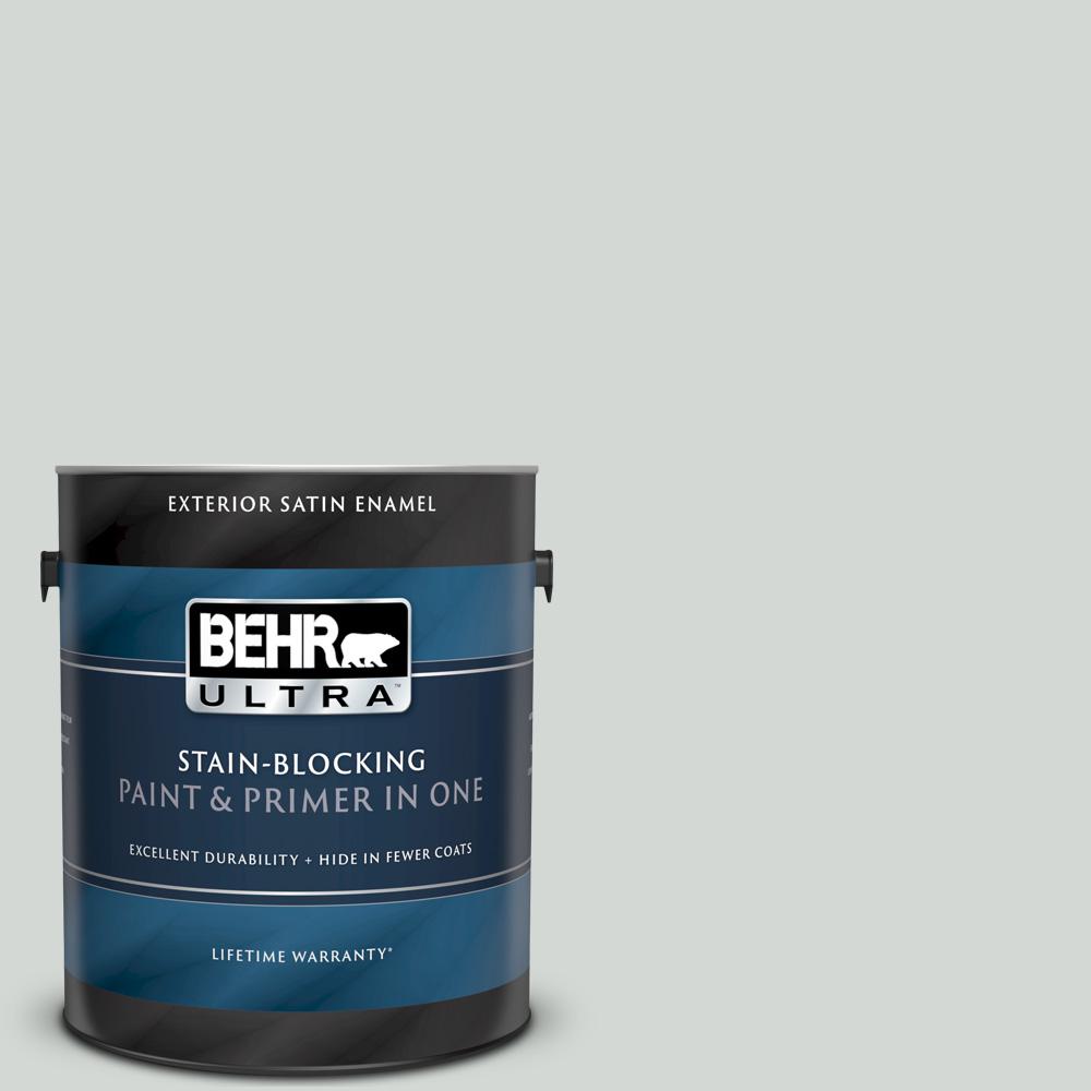 BEHR ULTRA 1 gal. PPU2513 Misty Coast Satin Enamel Exterior Paint and Primer in One985001