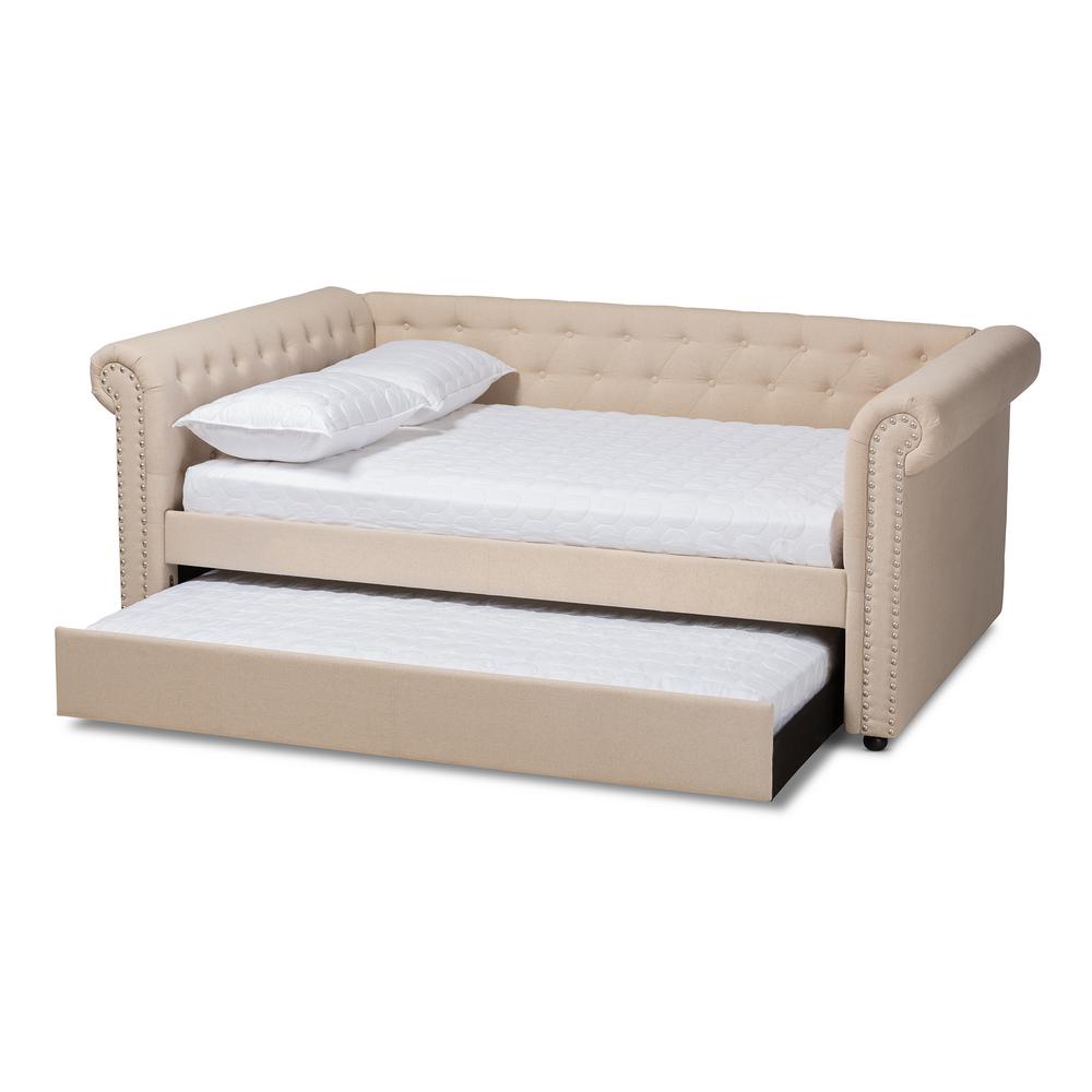 Baxton Studio Mabelle Beige Full Daybed With Trundle-154-9481-HD - The ...