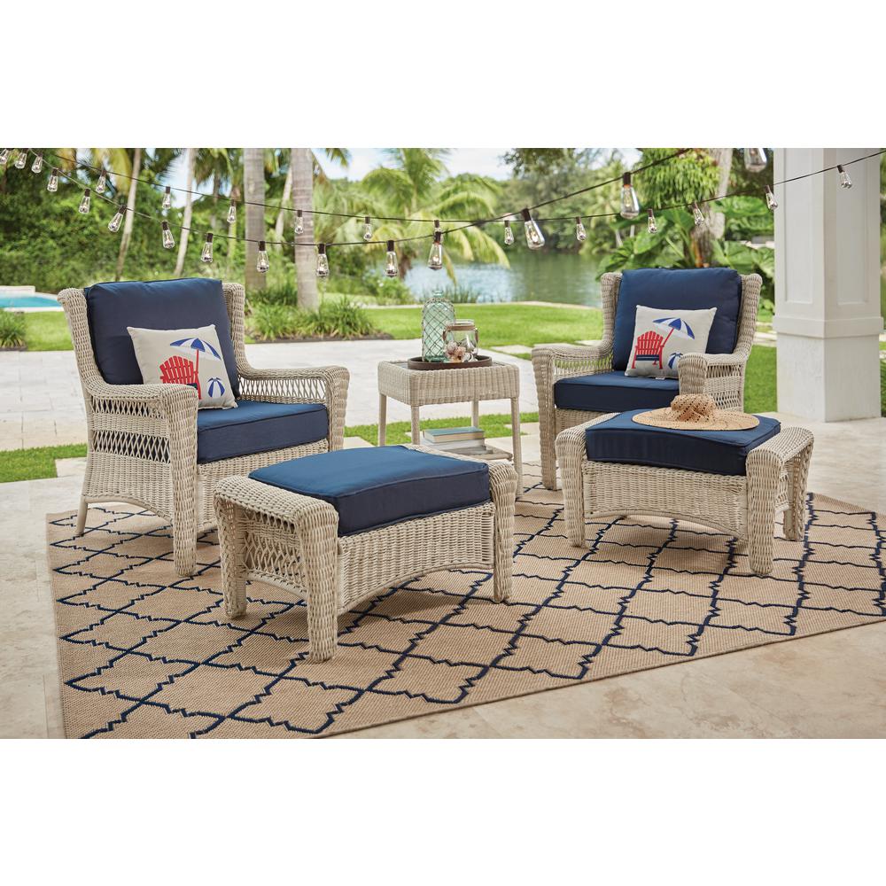 Hampton Bay Park Meadows Off White 5 Piece Wicker Outdoor Patio