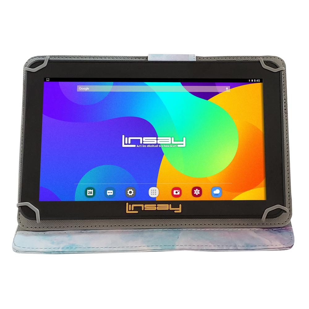 LINSAY 10.1 in. 2GB RAM 16GB Android 9.0 Pie Quad Core Tablet with Pink Shape Marble Case was $179.99 now $87.99 (51.0% off)