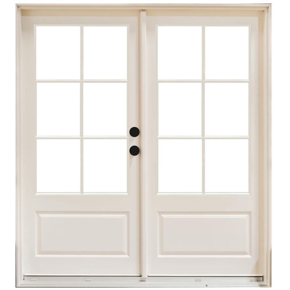 MP Doors 60 in. x 80 in. Fiberglass Smooth White LeftHand Outswing