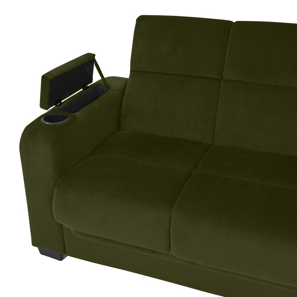 Handy Living Sophia Kale Green Velvet Storage Arm Convert A Couch