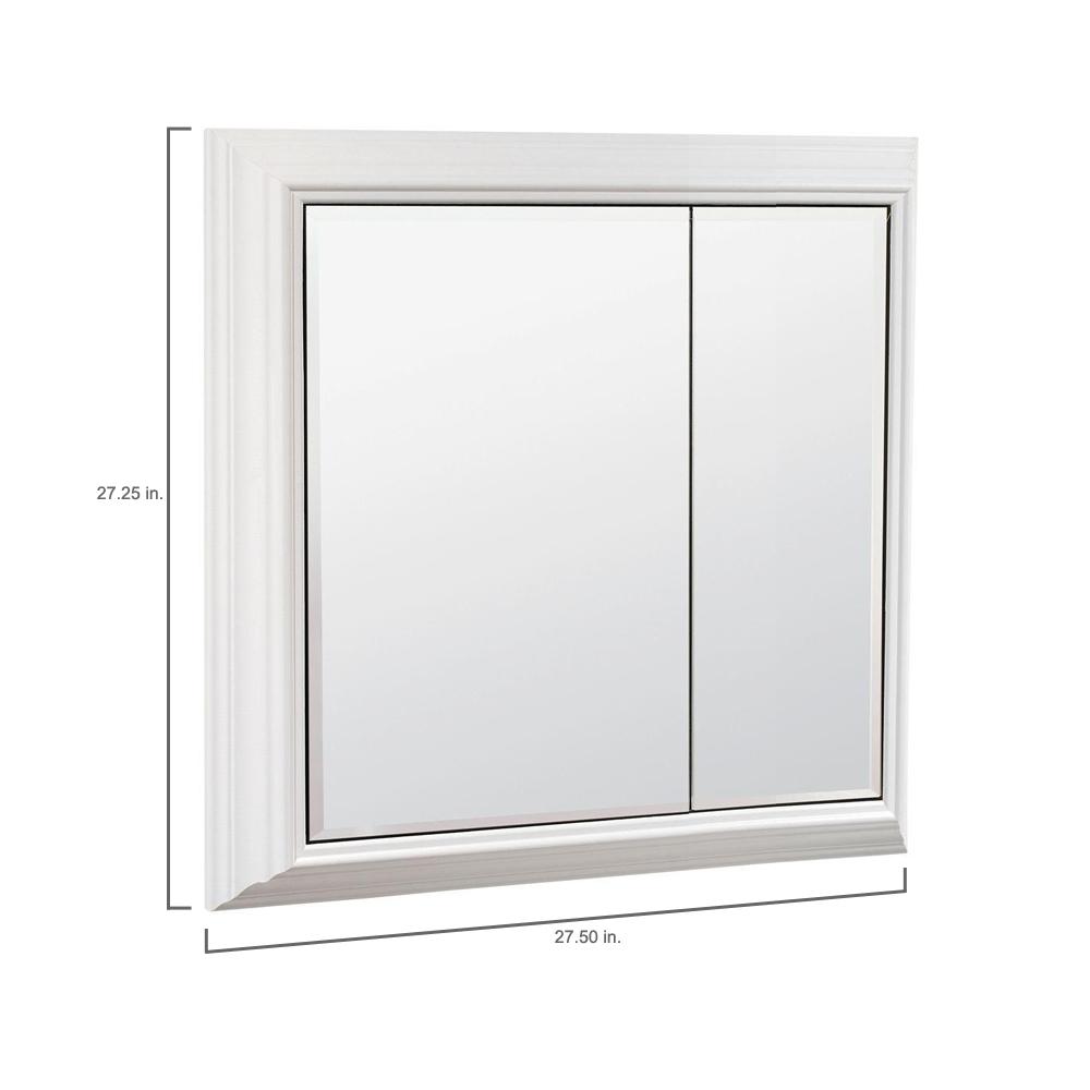 American Classics 27 In X 27 In Storage Mirror Surface Mount Medicine Cabinet In White Sm30y Wh The Home Depot