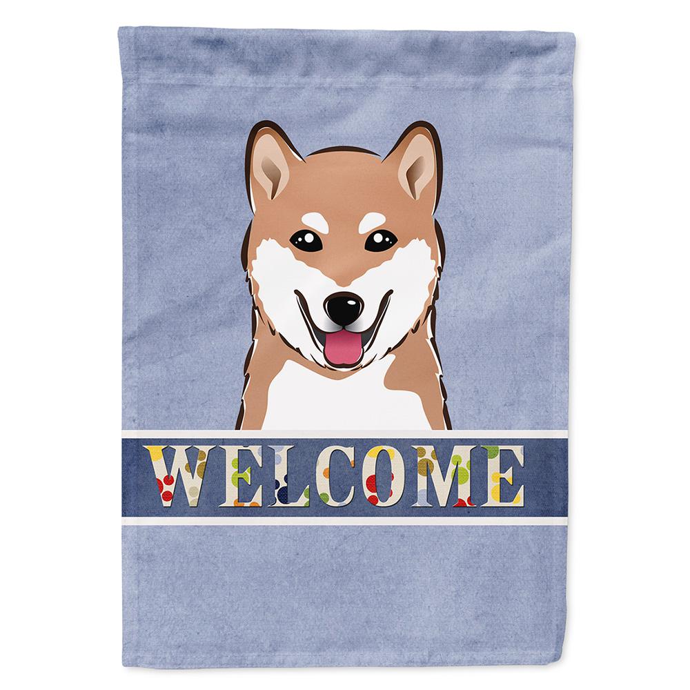 Carolines Treasures 11 In X 15 12 In Polyester Shiba Inu Welcome 2 Sided 2 Ply Garden Flag