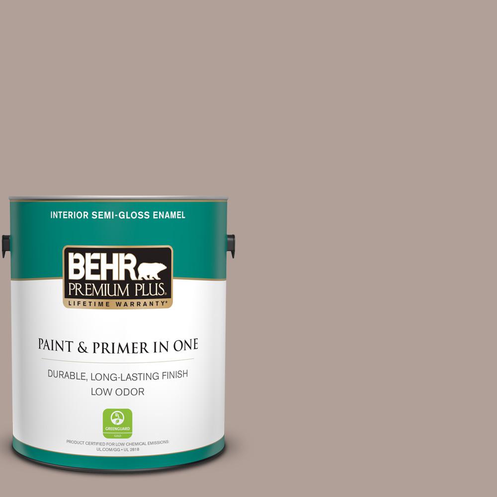BEHR Premium Plus 1 gal. N1804 Moleskin SemiGloss Enamel Low Odor Interior Paint and Primer
