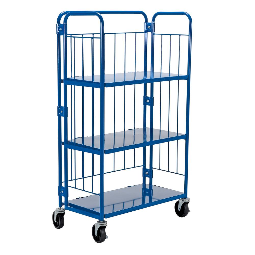 Vestil 34 in. x 59 in. Blue Nestable Roller ContainerROL18343 The Home Depot