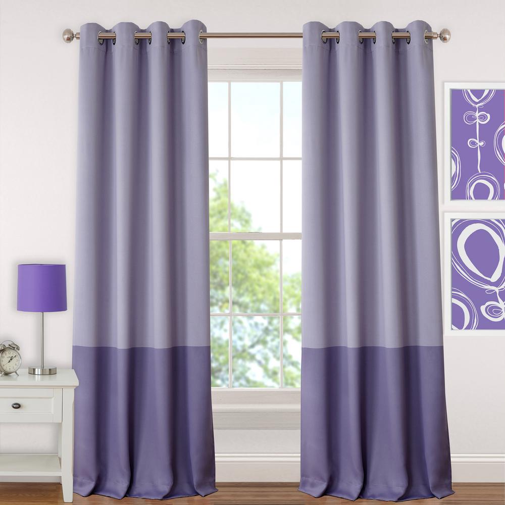 Color Block Purple Curtains Drapes Window Treatments The