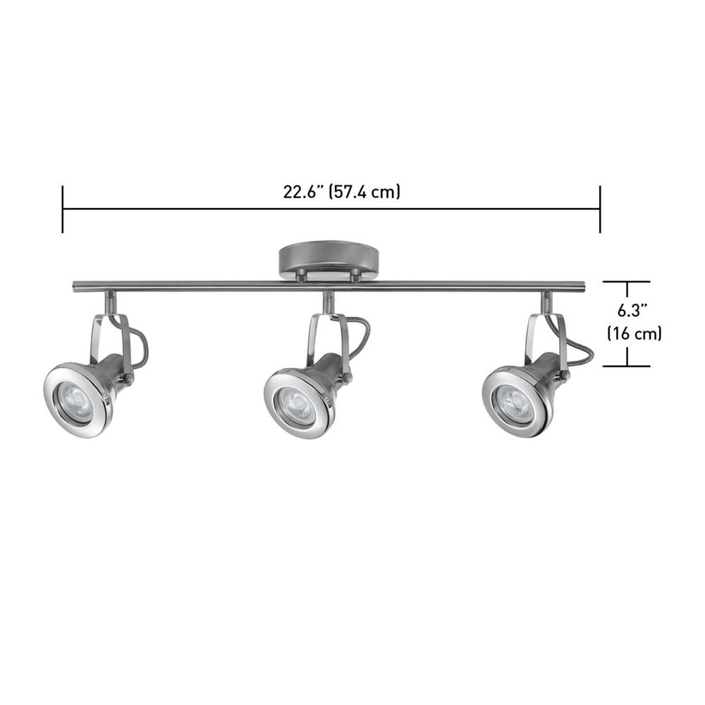 Direct-Lighting Brushed Steel MR16 Square Low Voltage Track Lighting Head