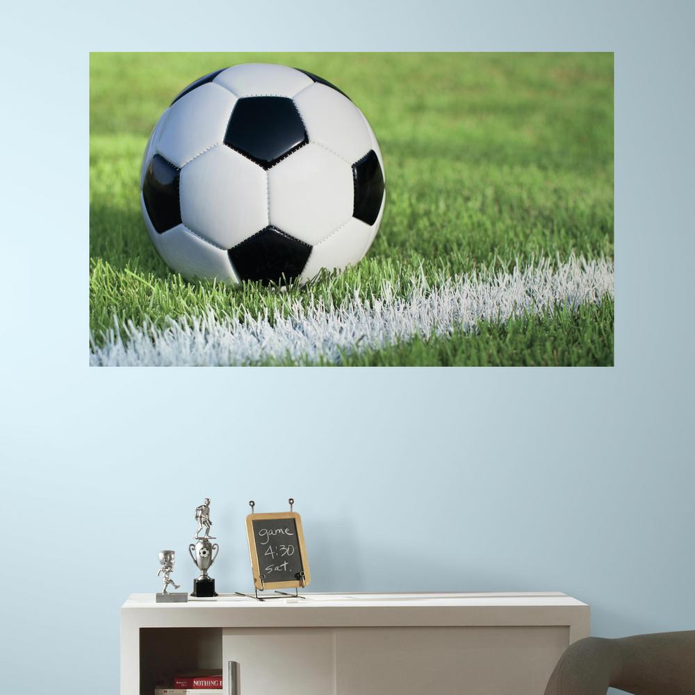 RoomMates 60 in. W x 36 in. H Soccer 2 Piece Peel and Stick Wall Decal