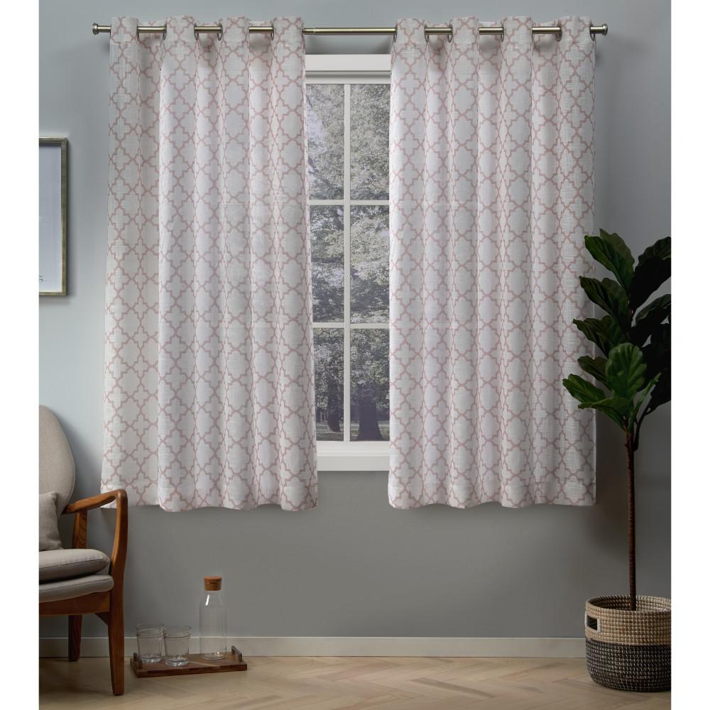 Exclusive Home Curtains Helena Blush Printed Sheer Grommet Top Curtain